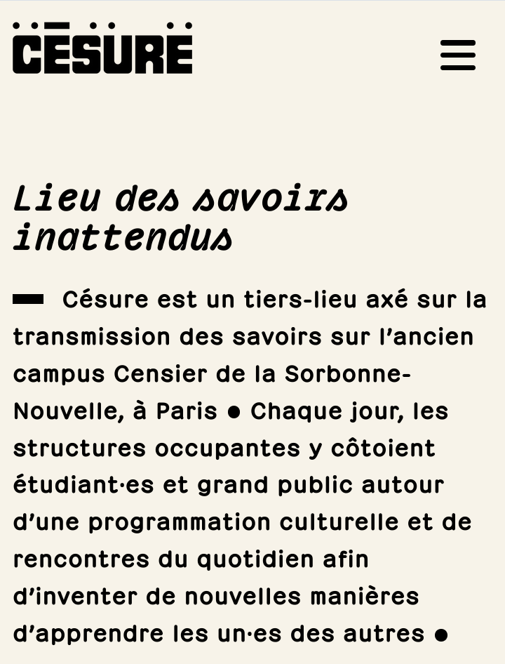 texte de présentation de Césure